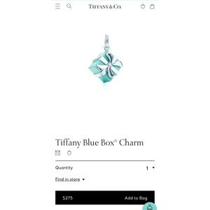 Tiffany & co Blue Box Charm w/ Necklace